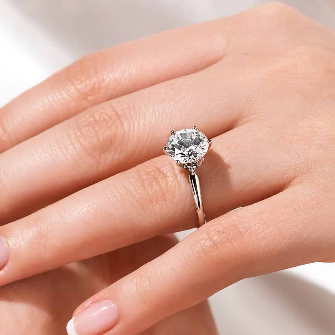 Moissanite - Traditional Solitaire Engagement Ring