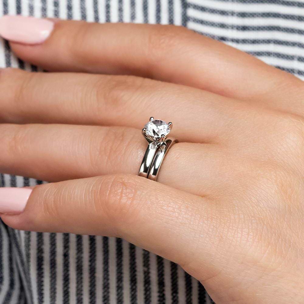 Lab Grown Traditional Solitaire Wedding Ring Set MiaDonna