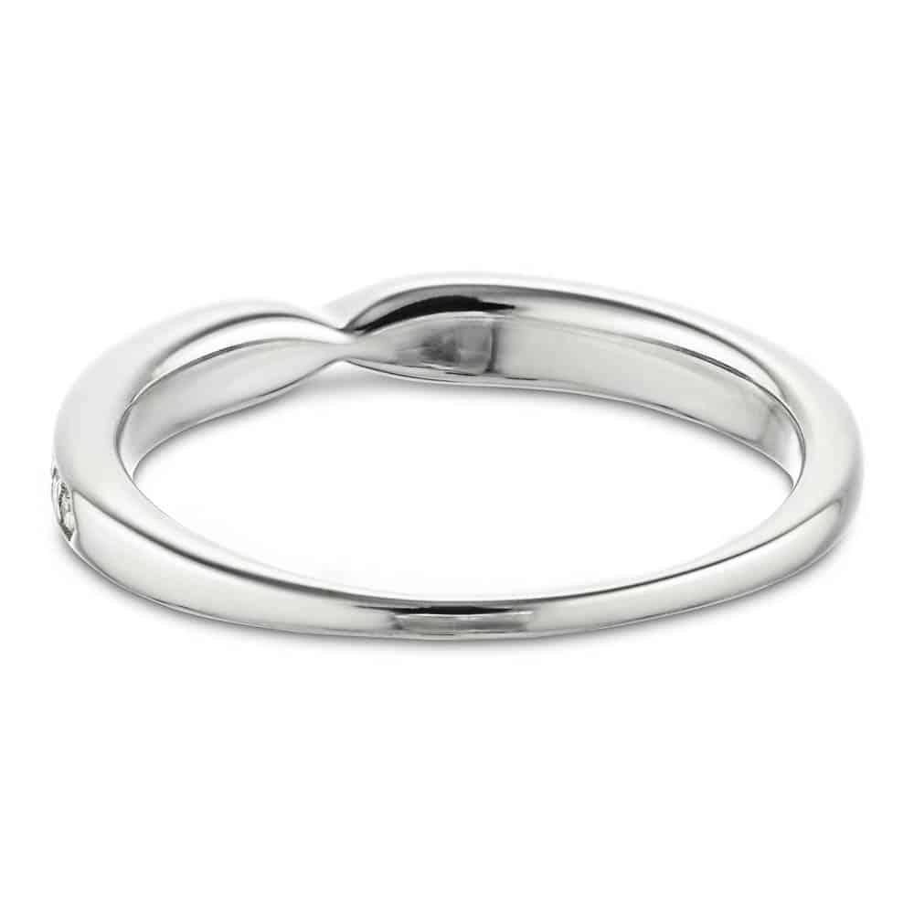 Unity diamond accented wedding band in recycled 14K white gold made to fit the Unity Engagement Ring | Unity diamond accented wedding band recycled 14K white gold Unity Engagement Ring