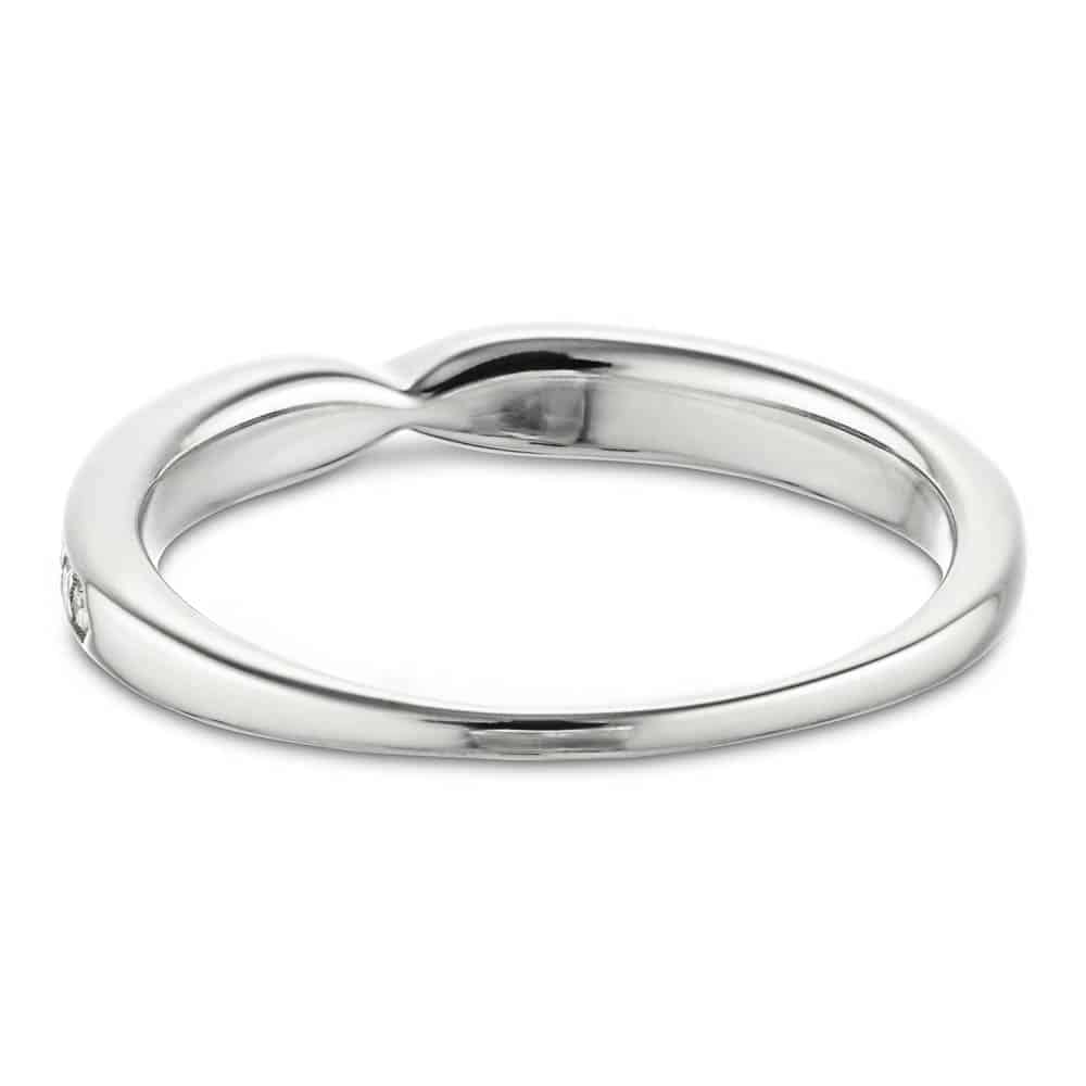 Unity diamond accented wedding band in recycled 14K white gold made to fit the Unity Engagement Ring 