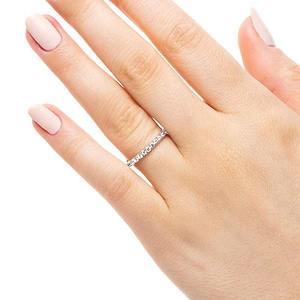  stackable wedding band Diamond accented wedding band in recycled 14K white gold made to fit the Venise Engagement Ring