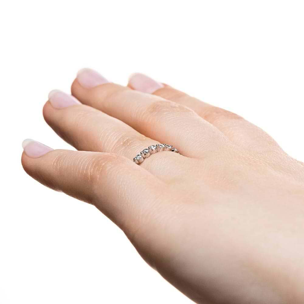 Willow Grand Wedding Band accented with recycled diamonds and set in recycled 14K rose gold | Willow Grand Wedding Band accented recycled diamonds recycled 14K rose gold