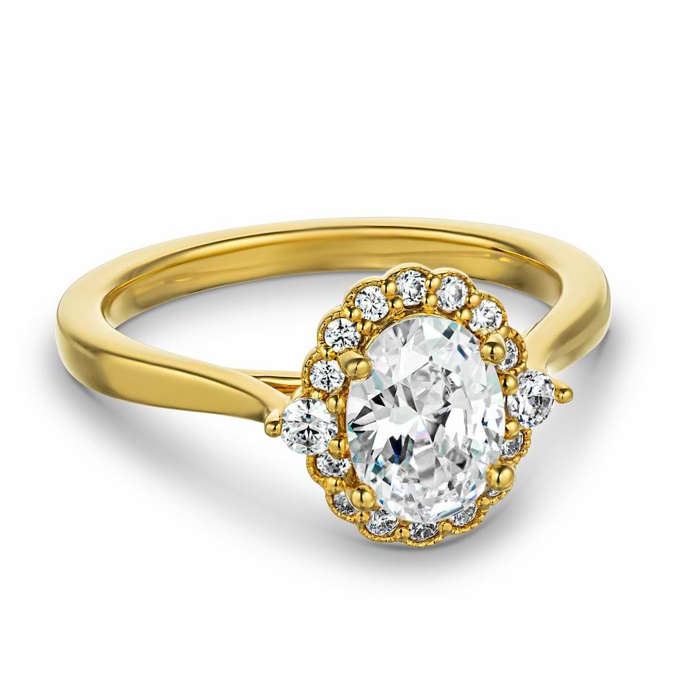 Moissanite - Zoe Halo Engagement Ring