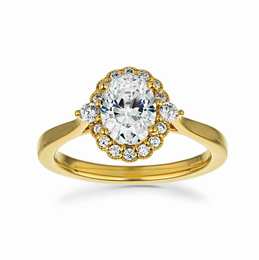 Moissanite - Zoe Halo Engagement Ring