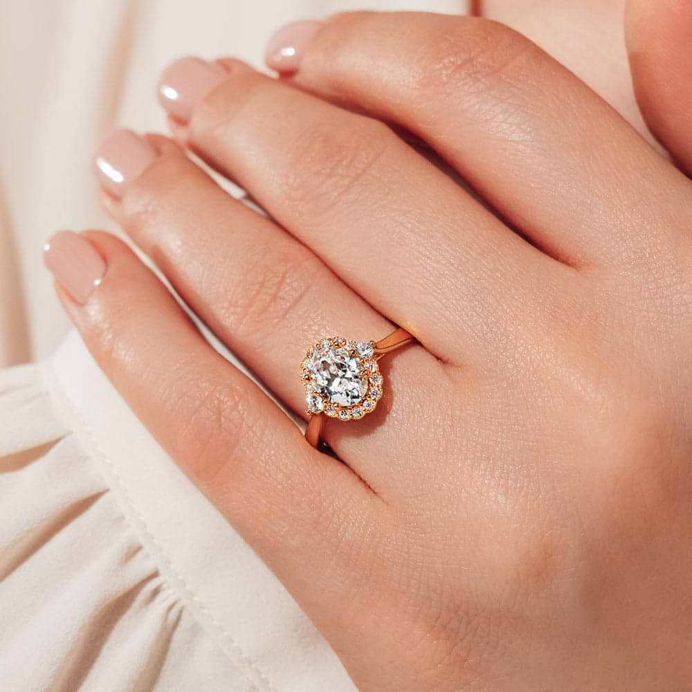 Moissanite - Zoe Halo Engagement Ring