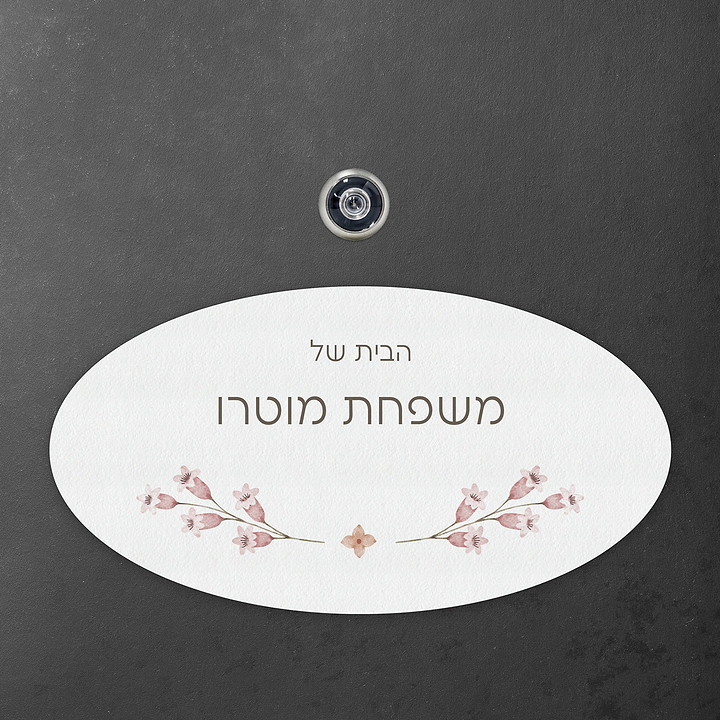 שלט לדלת אליפסה - אביב