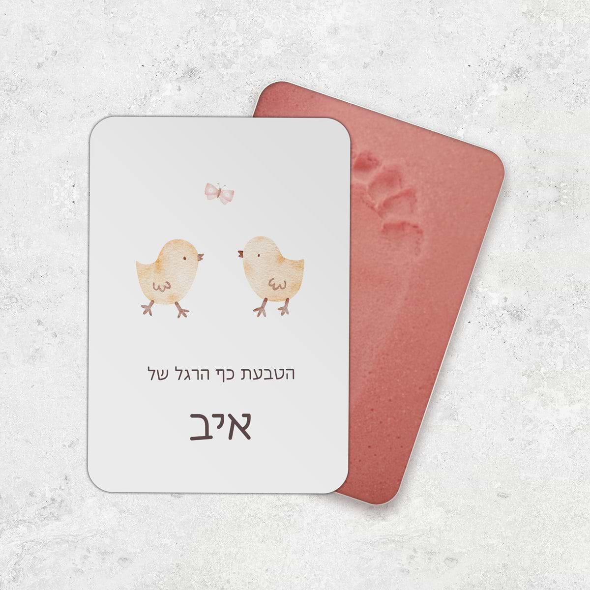 מארז מתנה ליולדת ספר השנה הראשונה + הטבעת כף רגל + מדבקות - שלווה