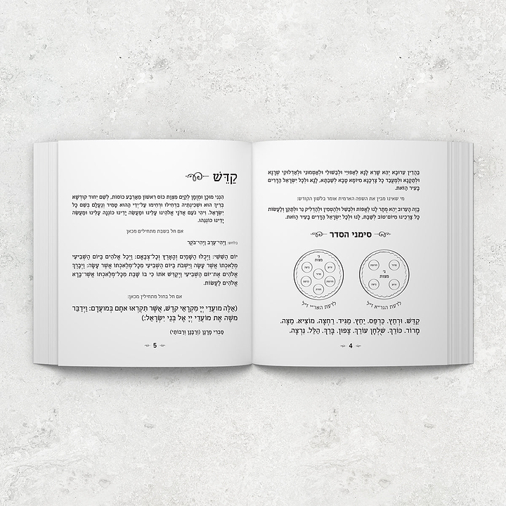 מארז לפסח - קערת ליל הסדר זכוכית - 6 הגדות - בקבוק יין קטן - אביב