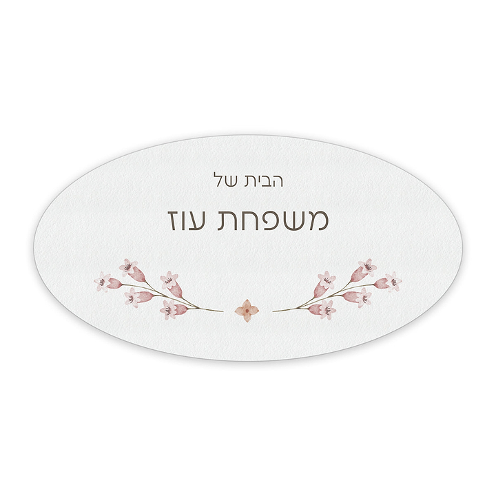 שלט לדלת אליפסה - אביב