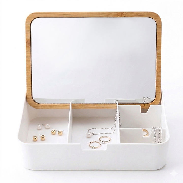 קופסת תכשיטים מלבנית מעץ