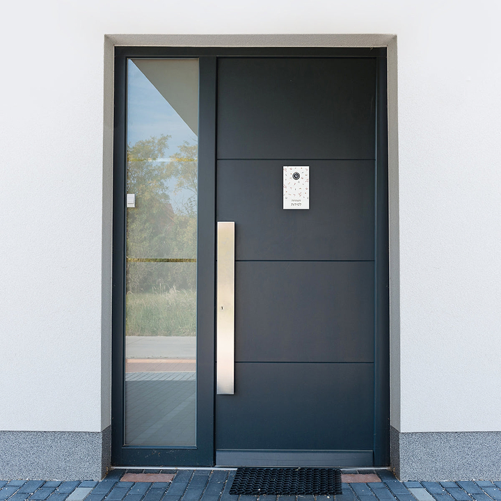 שלט לדלת עינית מלבני - אביב