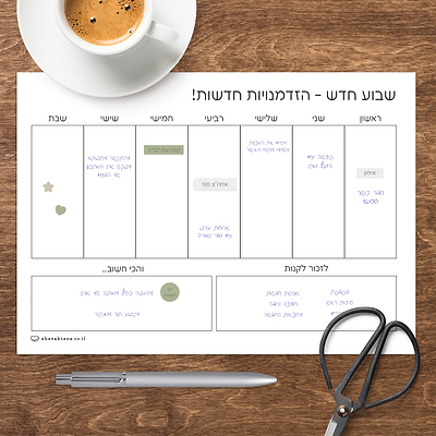 פלאנר - תכנון שבועי - קקטוס