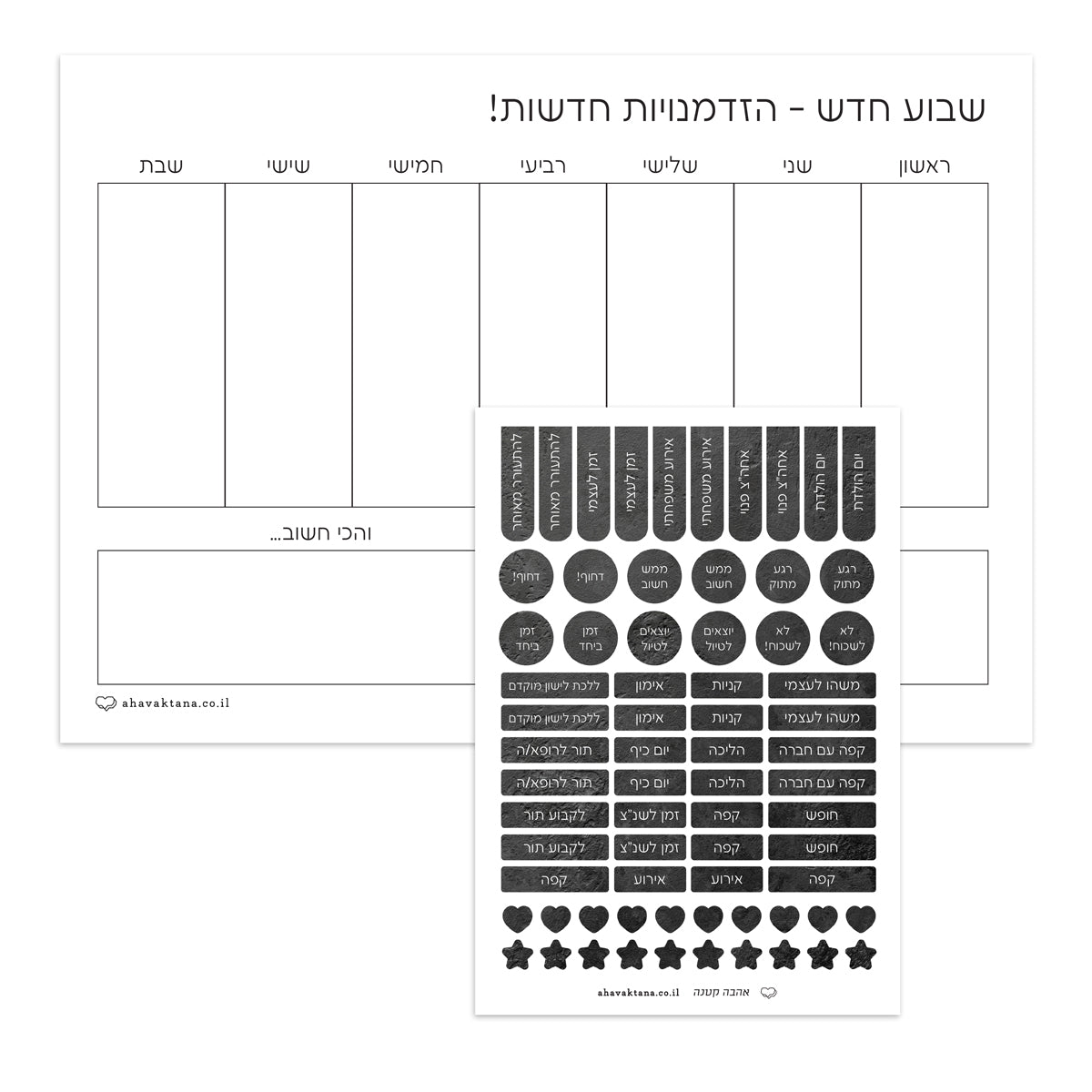 פלאנר - תכנון שבועי - ציפחה