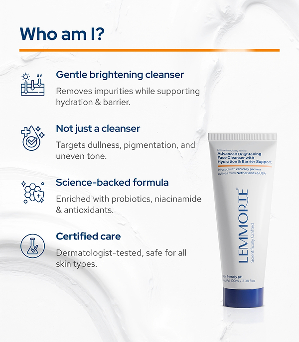 Lemmorte® Advanced Brightening Face Cleanser with Hydration & Barrier Support