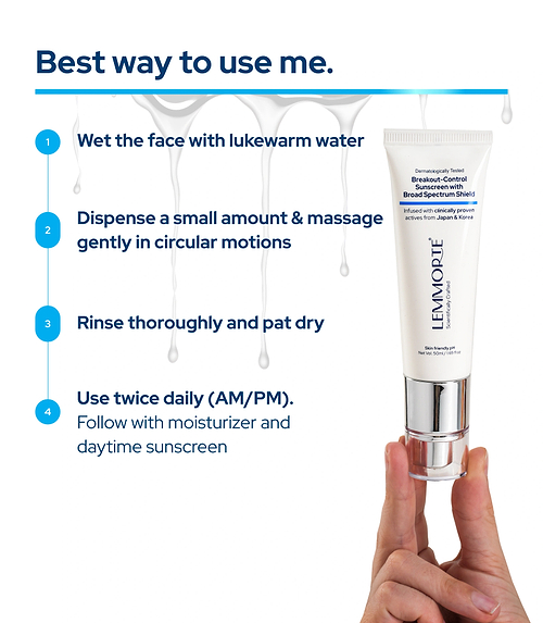 Lemmorte® Breakout-Control Sunscreen with Broad Spectrum Shield