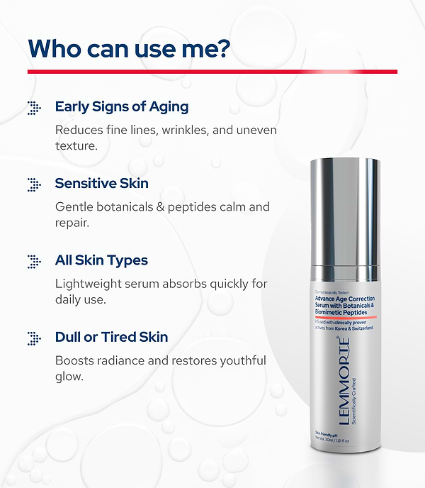 Lemmorte® Advanced Age Correction Serum with Botanicals & Biomimetic Peptides
