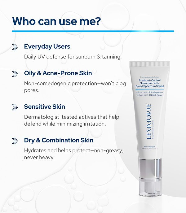 Lemmorte® Breakout-Control Sunscreen with Broad Spectrum Shield