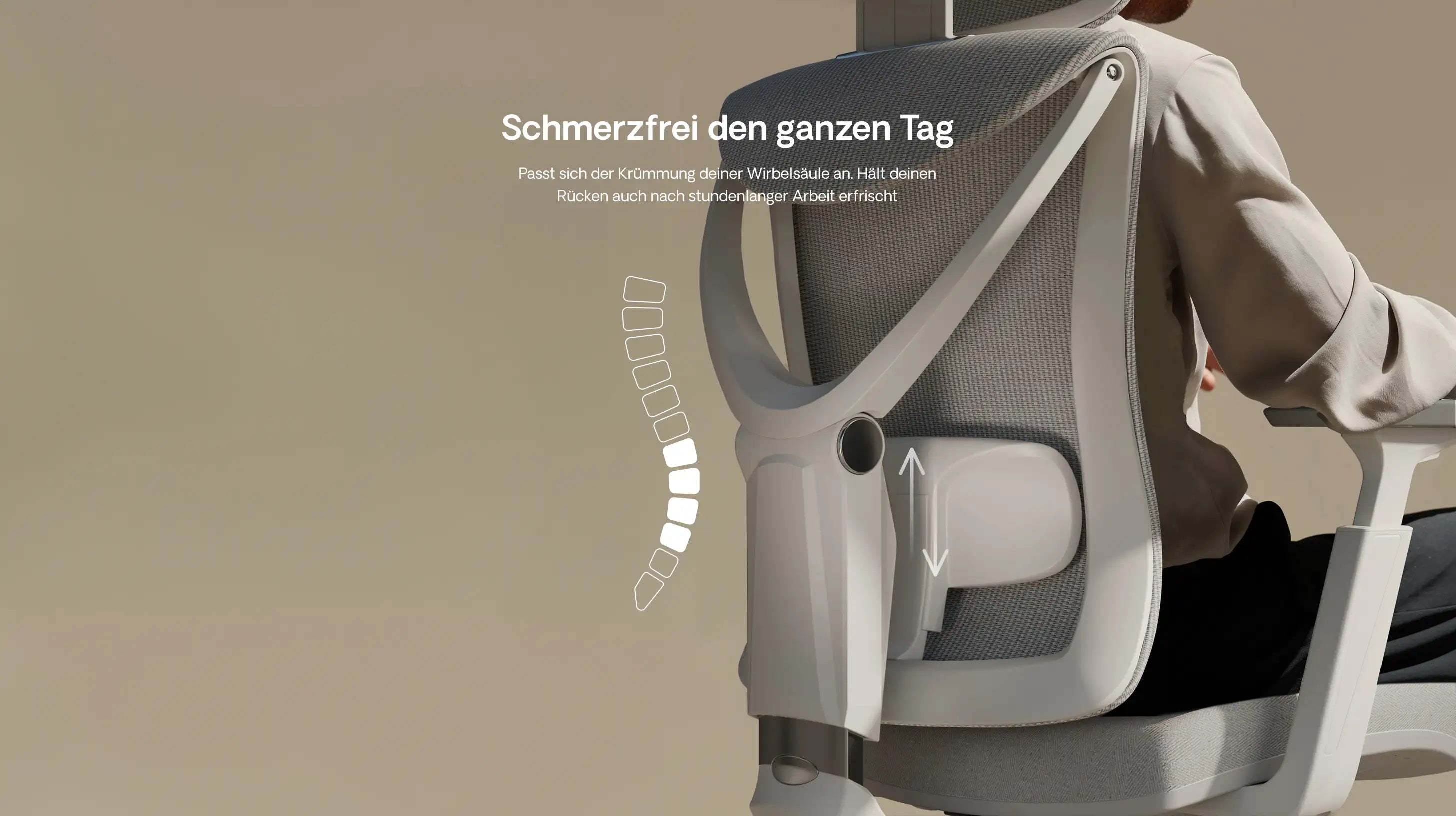 SitPro graue Bürostuhl-Rückenstütze