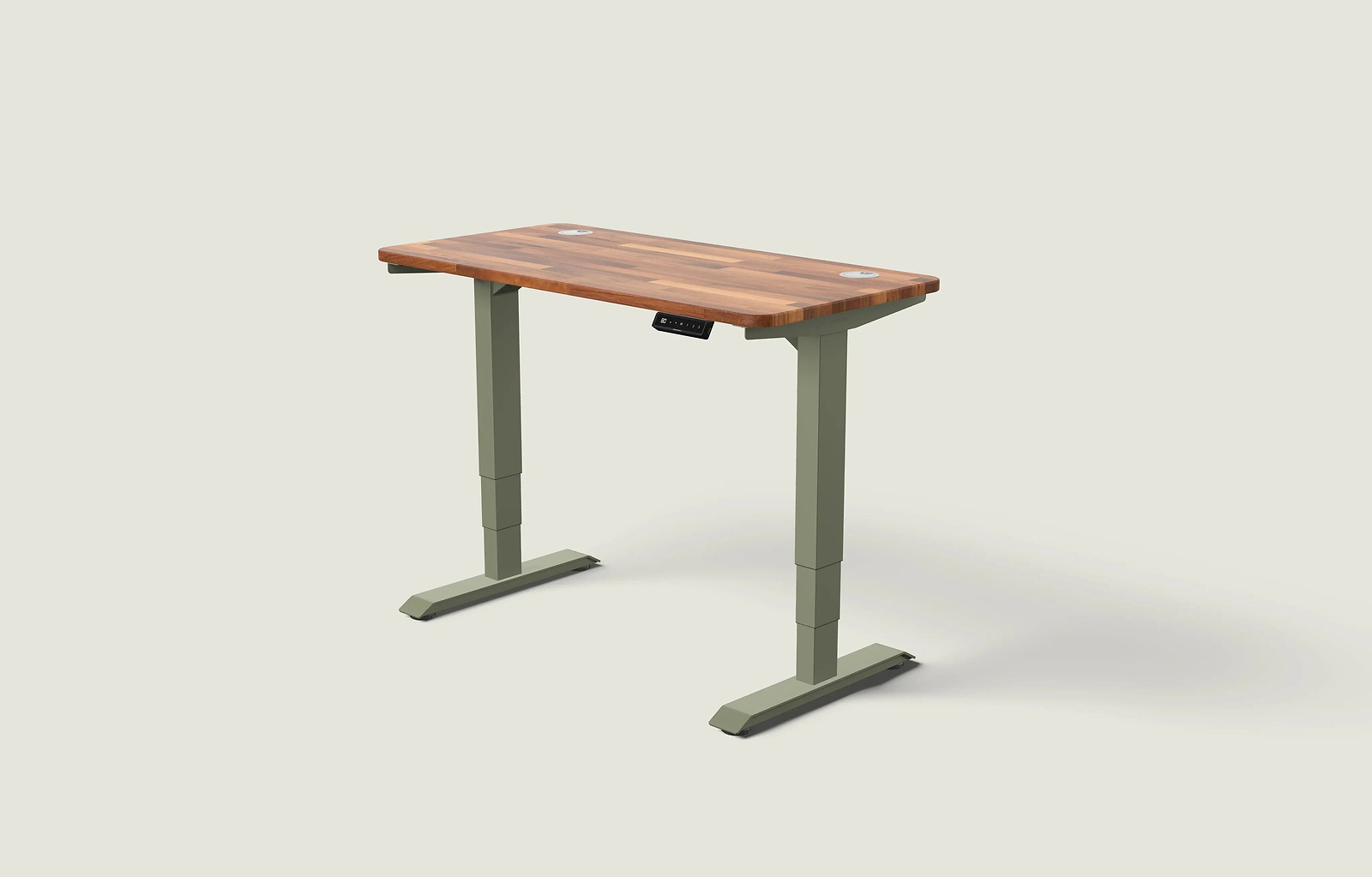 Olivgrün / Massiv Walnuss / 120x60 cm