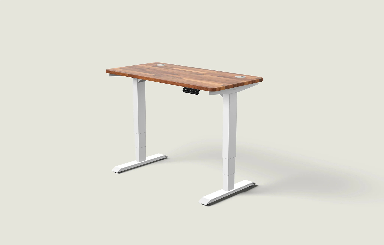 Weiß / Massiv Walnuss / 120x60 cm