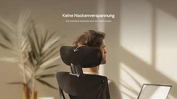 Lade das Bild in den Galerie-Viewer, SitPro schwarze Kopfstütze mit Neigungsfunktion
