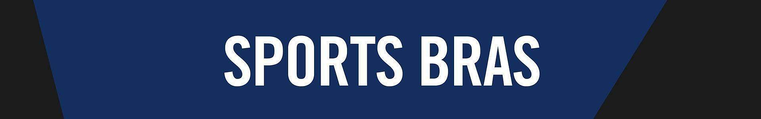 Sports bras logo on a blue background.