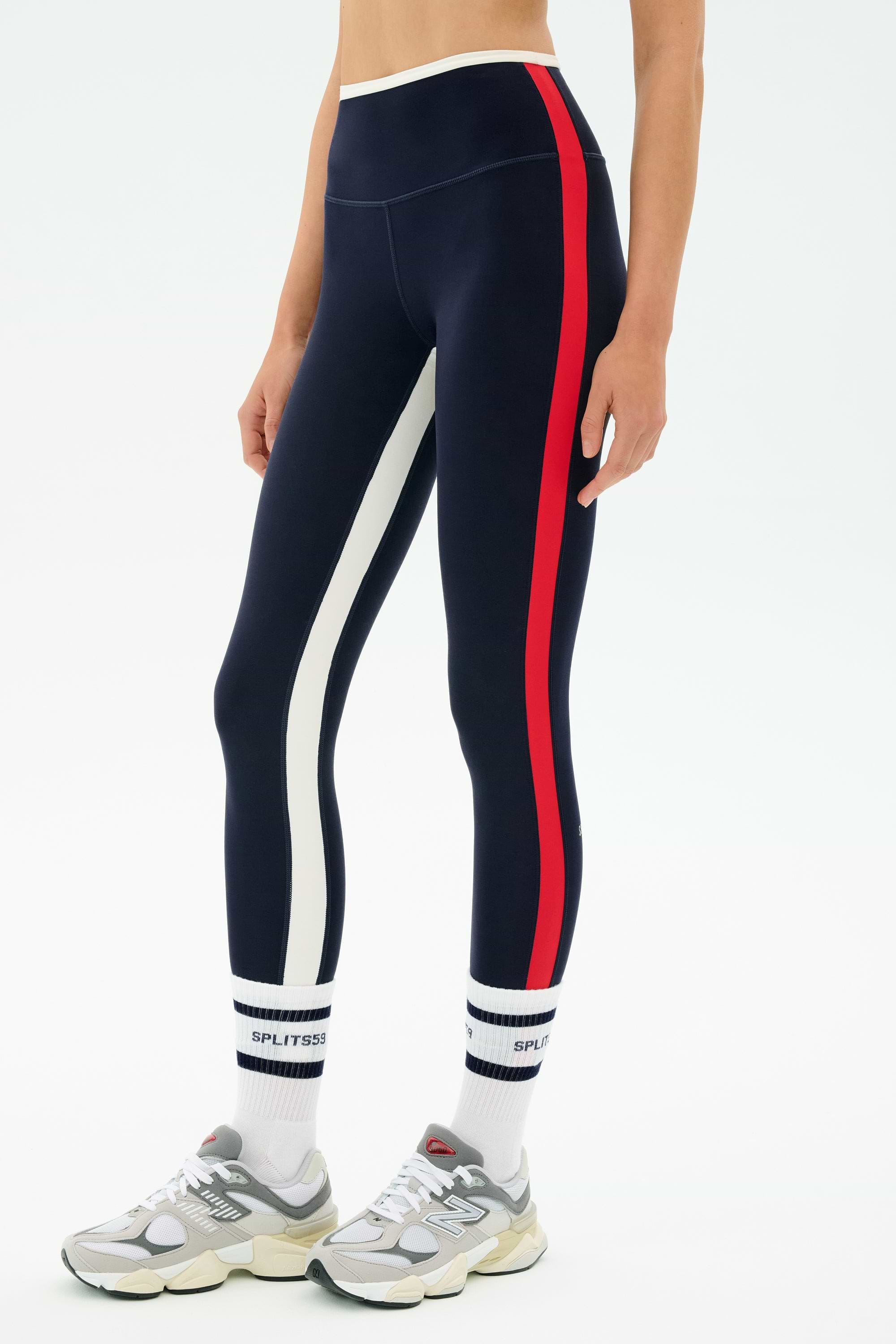 Sam High Waist Rigor 7/8 - Indigo/White – SPLITS59