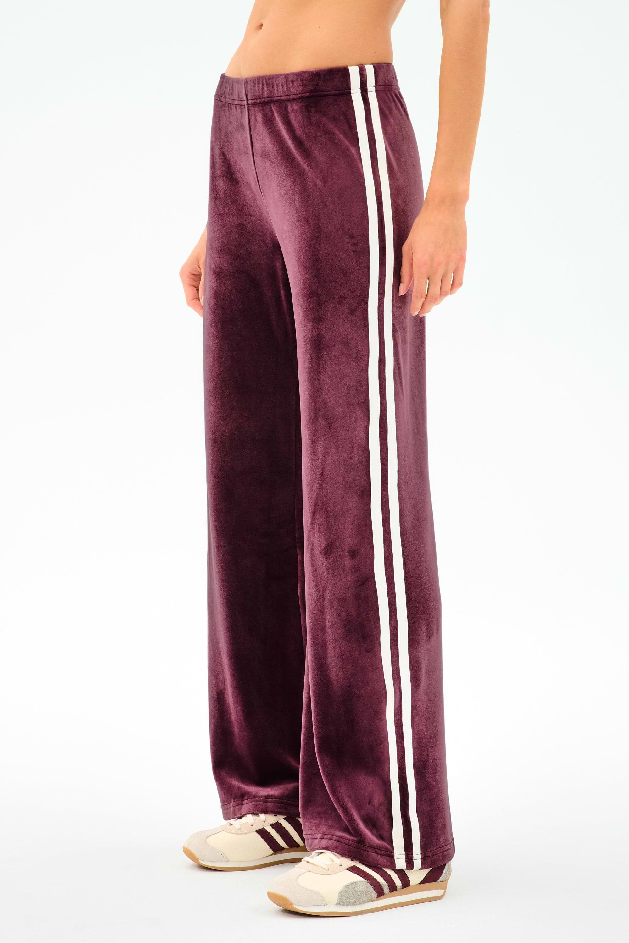 Heritage Velour Pant - Dark Cherry/White – SPLITS59