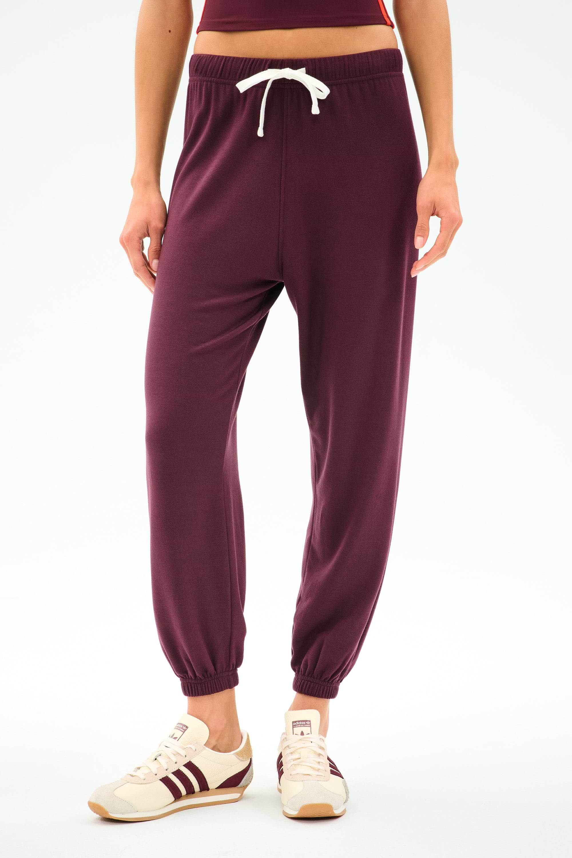 Andie Oversized Fleece Sweatpant - Dk Cherry – SPLITS59