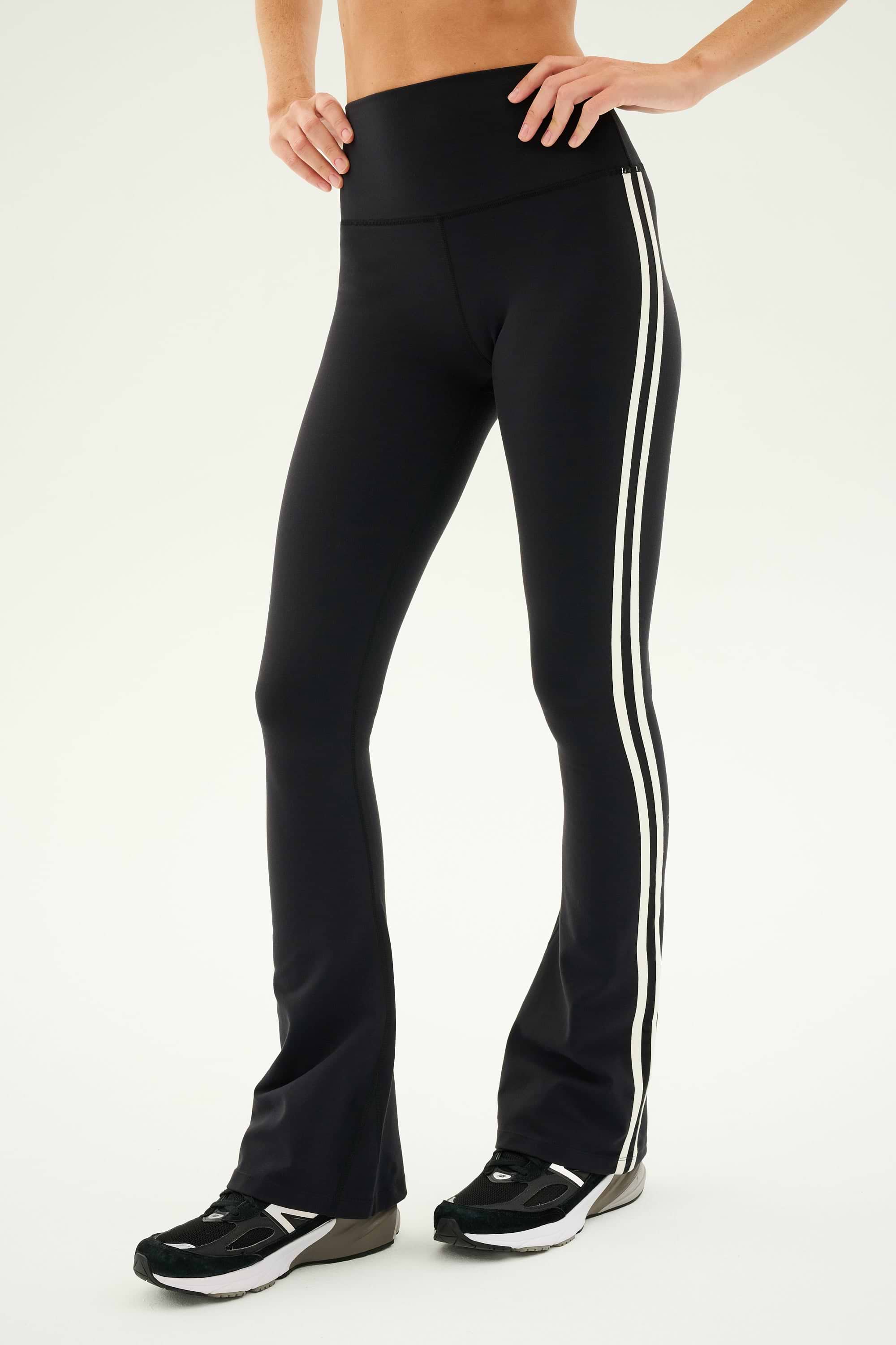 Raquel High Waist Flared Legging - Black/White – SPLITS59