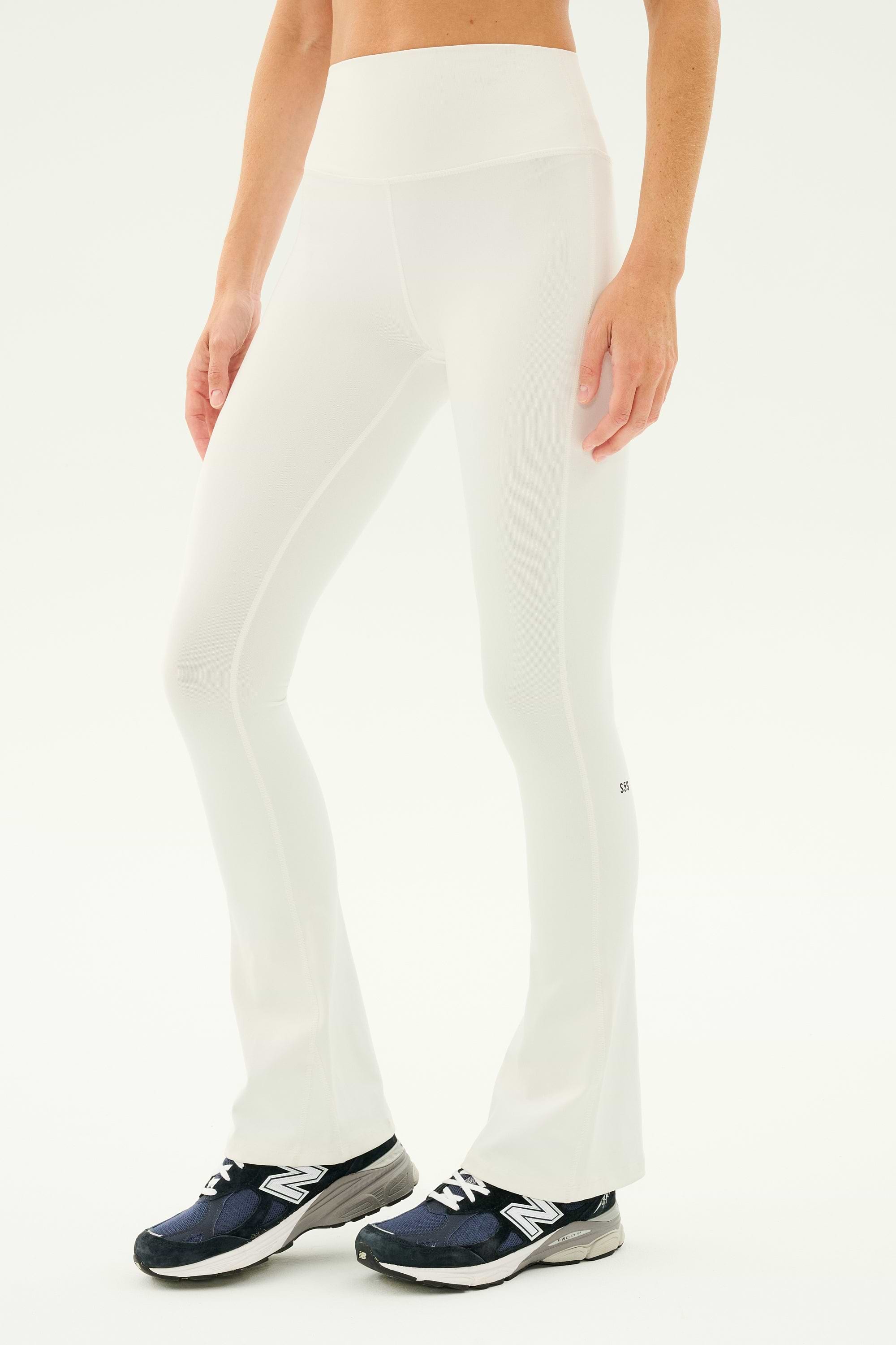 Raquel High Waist Flared Legging - White – SPLITS59