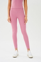  Front view of girl wearing highwasited pink leggings with white shoes