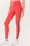 A person standing, showcasing SPLITS59 Ella High Waist Airweight 7/8 leggings in Melon/Indigo with a white and navy stripe down the side, paired with white sneakers, but you didn't provide a product description for me to analyze.