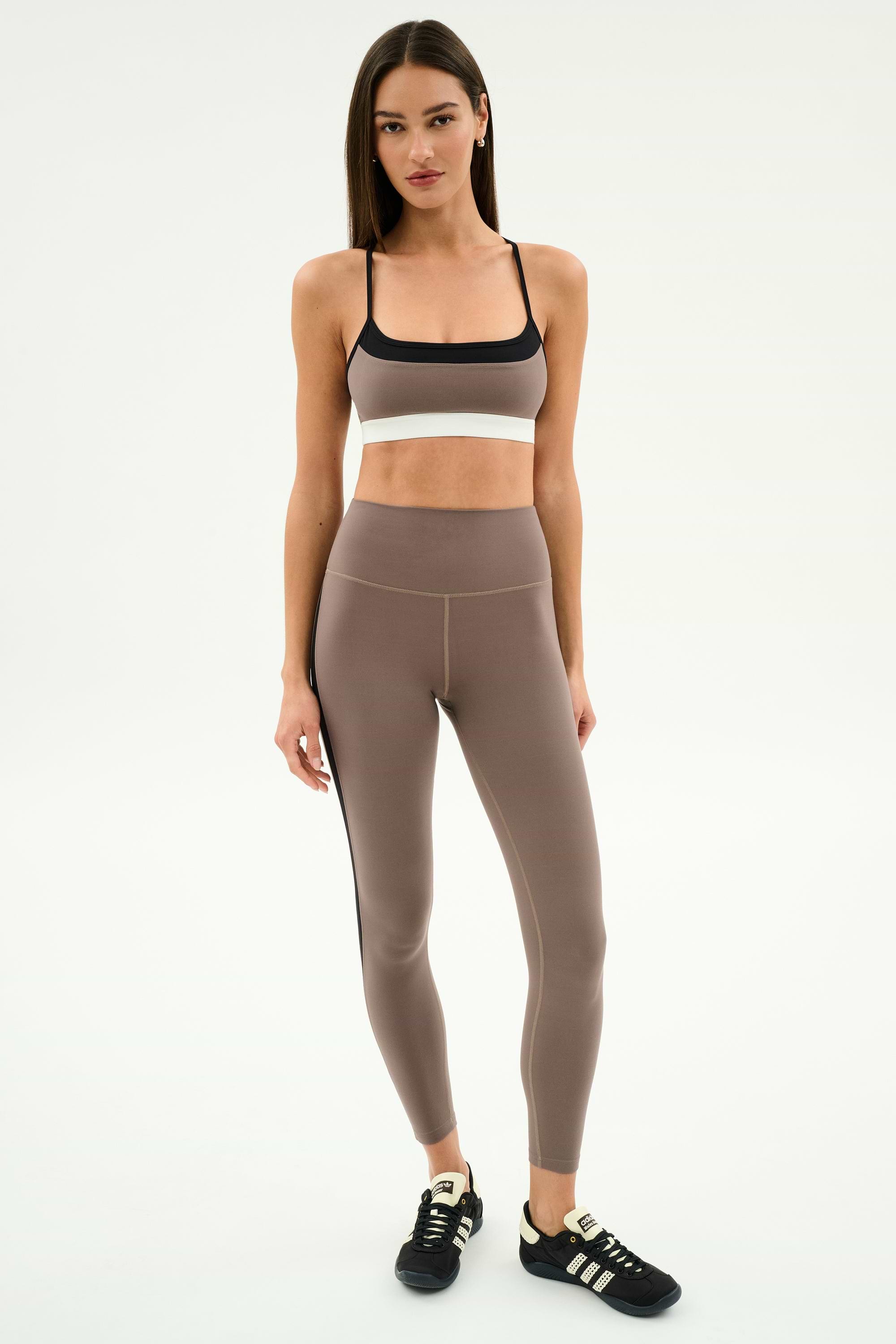 WERTHY COMBINATION LEGGINGS ブラック×ベージュ Layla Airweight High Waist 7/8 - Lentil/Black – SPLITS59
