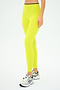 A person is wearing SPLITS59 Easton Rigor High Waist 7/8 leggings in Chartreuse/Black, paired with white sneakers, standing against a plain background.