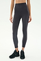 Person wearing SPLITS59 Airweight Super High Waist 7/8 leggings in Graphite, made from soft Airweight fabric with black athletic shoes, standing against a white background—ideal for hot yoga sessions.