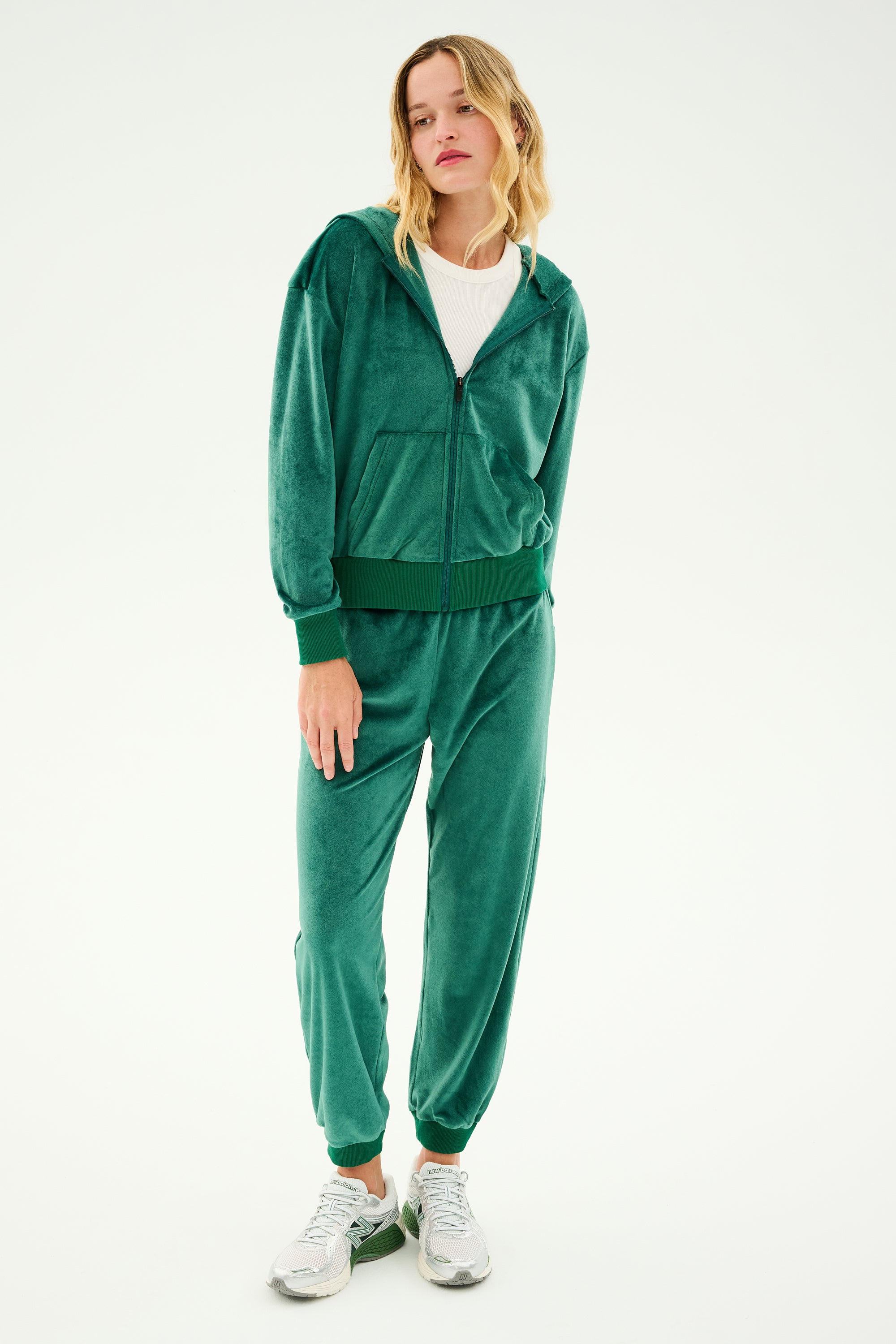 Rhys Velour Zip Up Hoodie - Arugula – SPLITS59