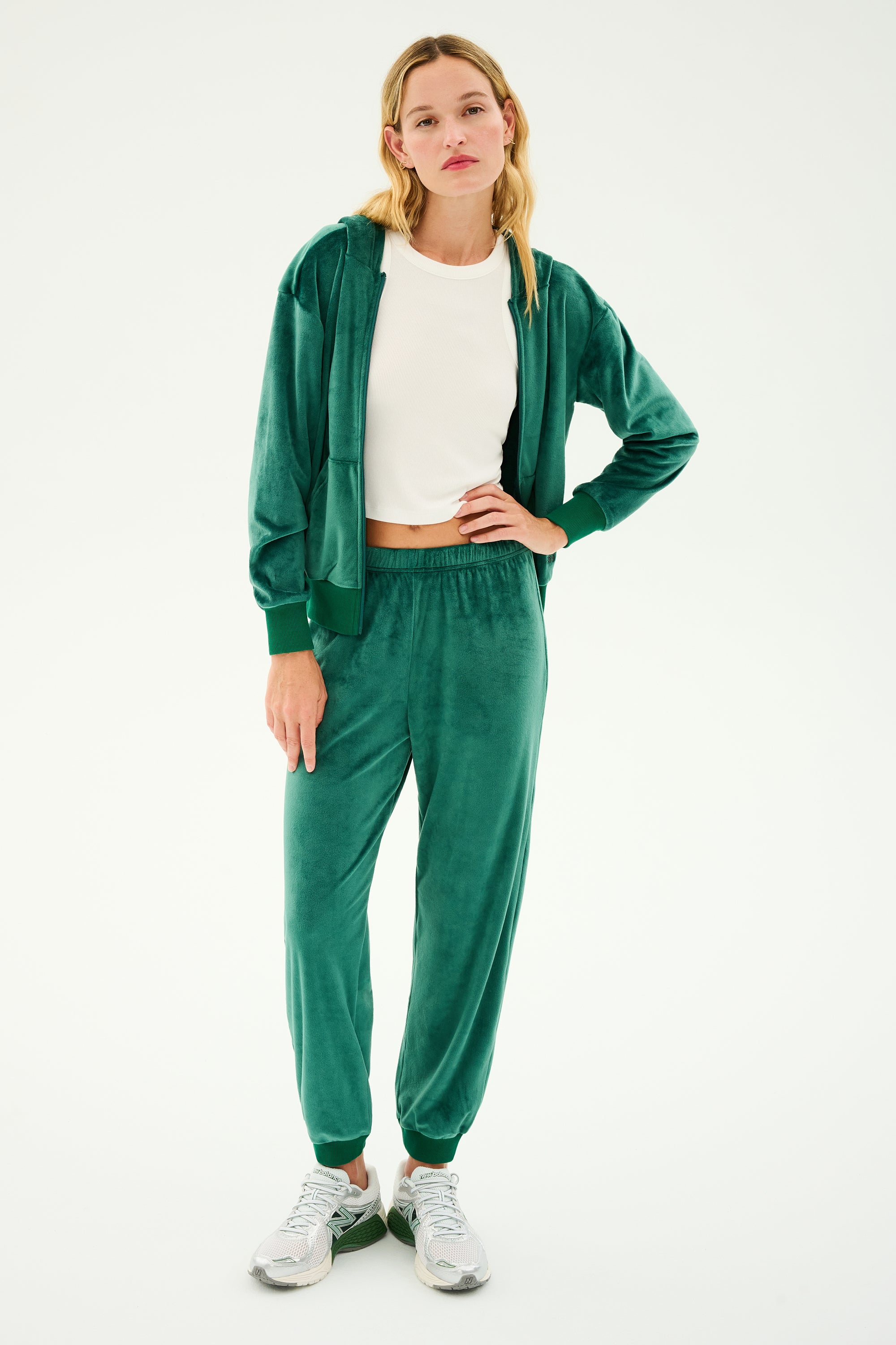 Rhys Velour Zip Up Hoodie - Arugula – SPLITS59