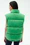 A person is shown from the back wearing the SPLITS59 Summit Nylon Puffer Vest in Grass, featuring "550" on the upper back—ideal for cool weather workouts—standing against a plain light background.