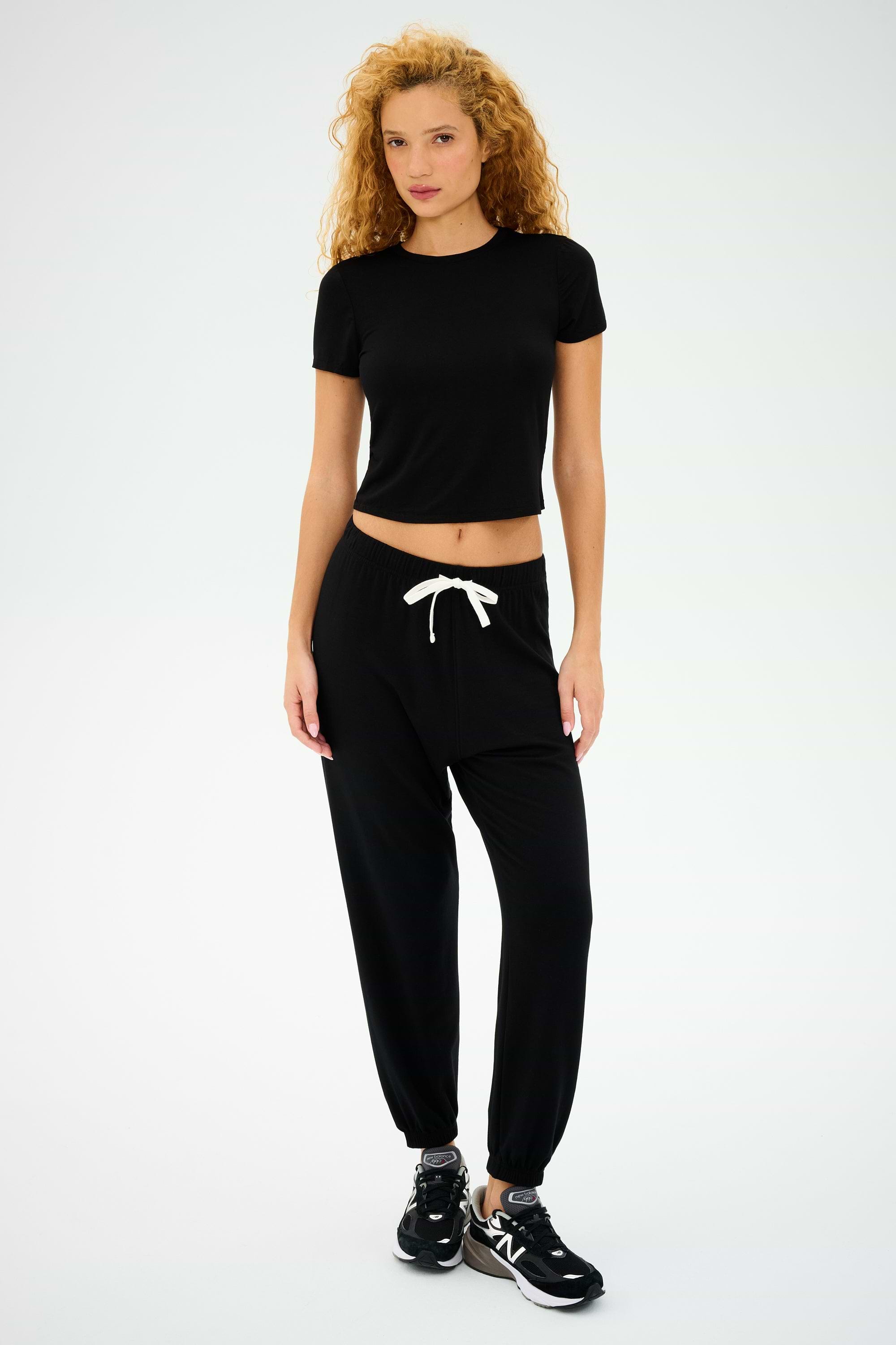 Andie Oversized Fleece Sweatpant - Black – SPLITS59