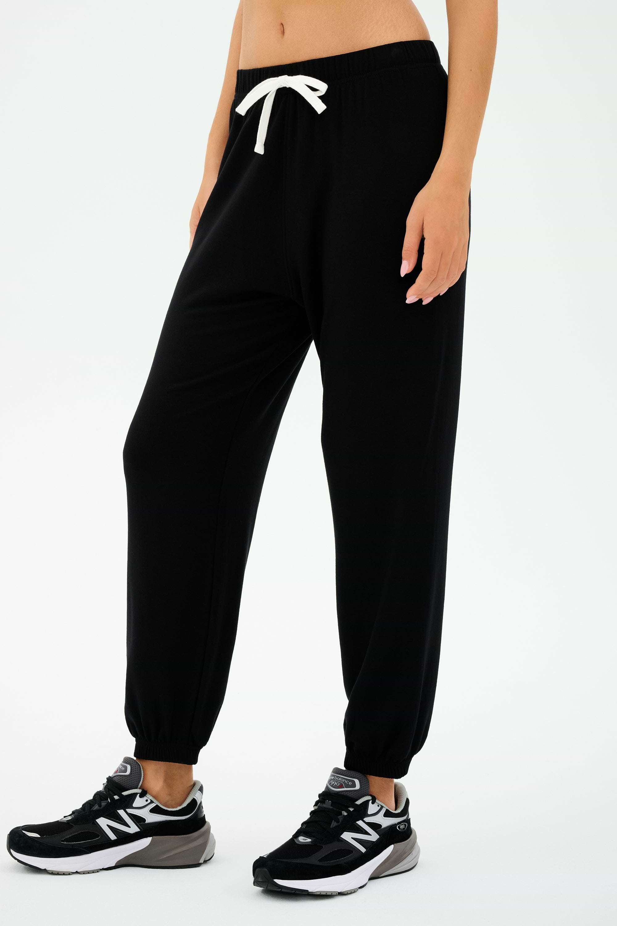 Andie Oversized Fleece Sweatpant - Black – SPLITS59
