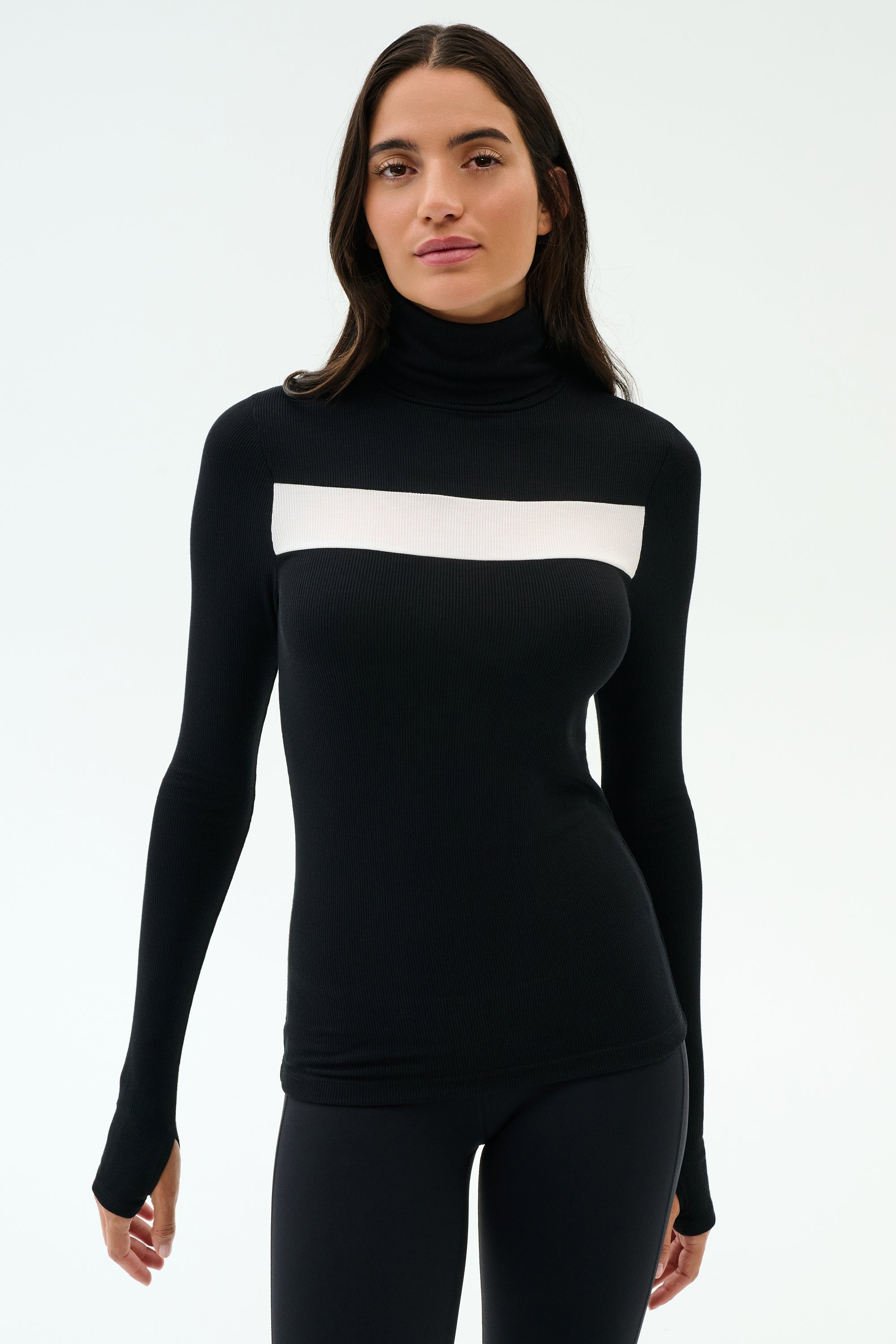 Lennon Rib Turtleneck - Black/White – SPLITS59