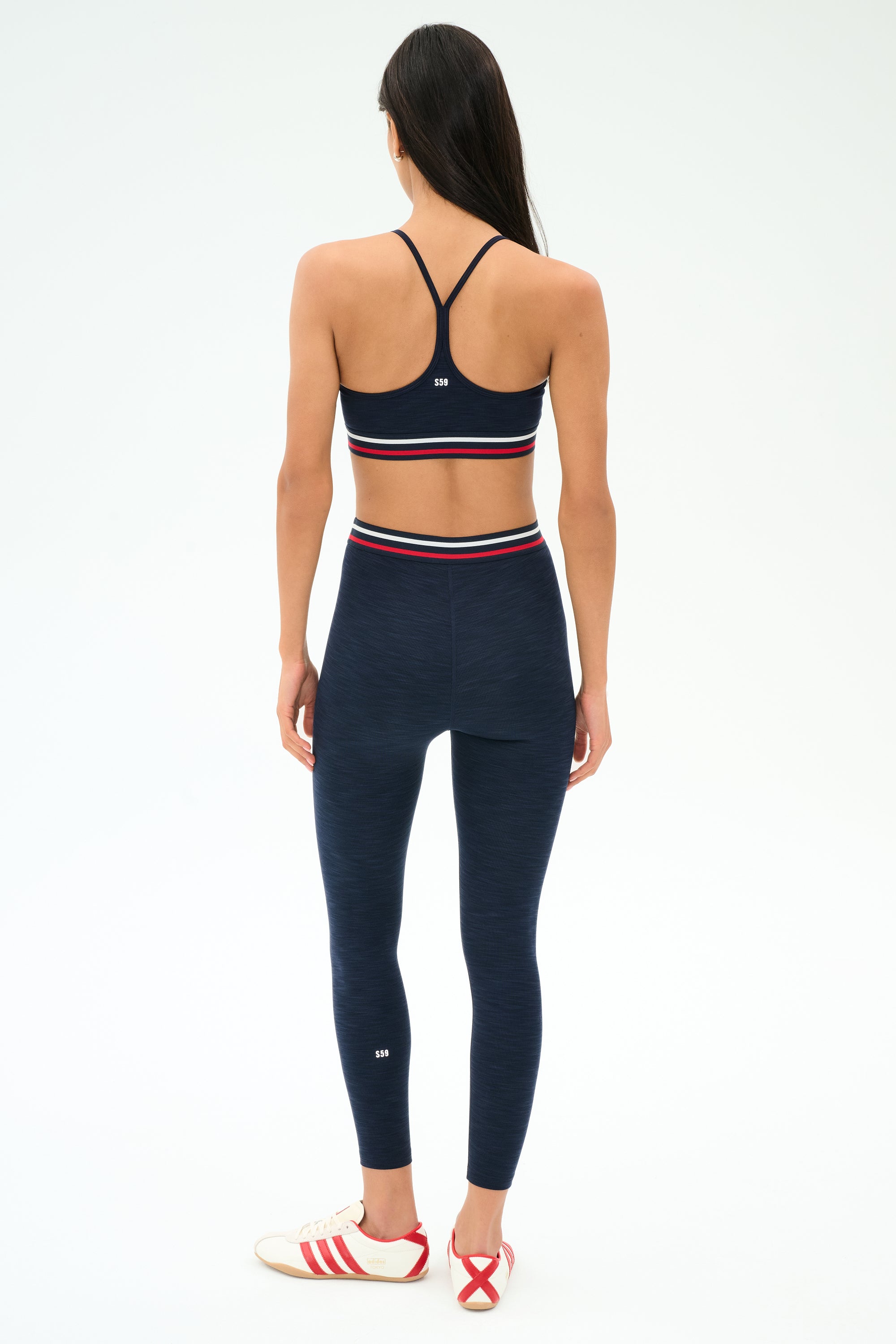 Bailey High Waist Active Rib 7/8 - Heather Indigo – SPLITS59