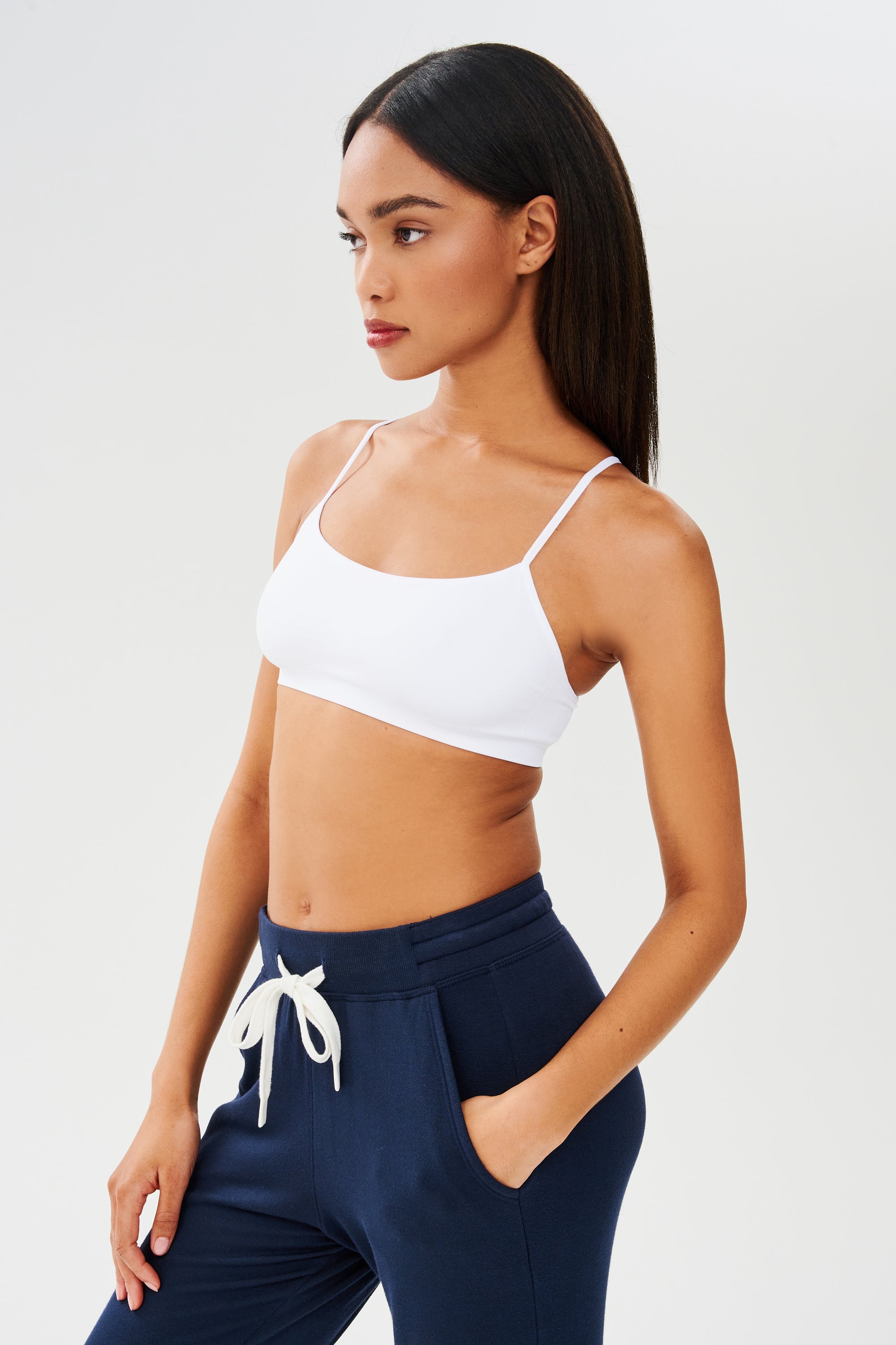 Searoomlynn、FitパッドマシュマロBRAタンク、M、ホワイト FitパッドマシュマロBack openロングスリーブ