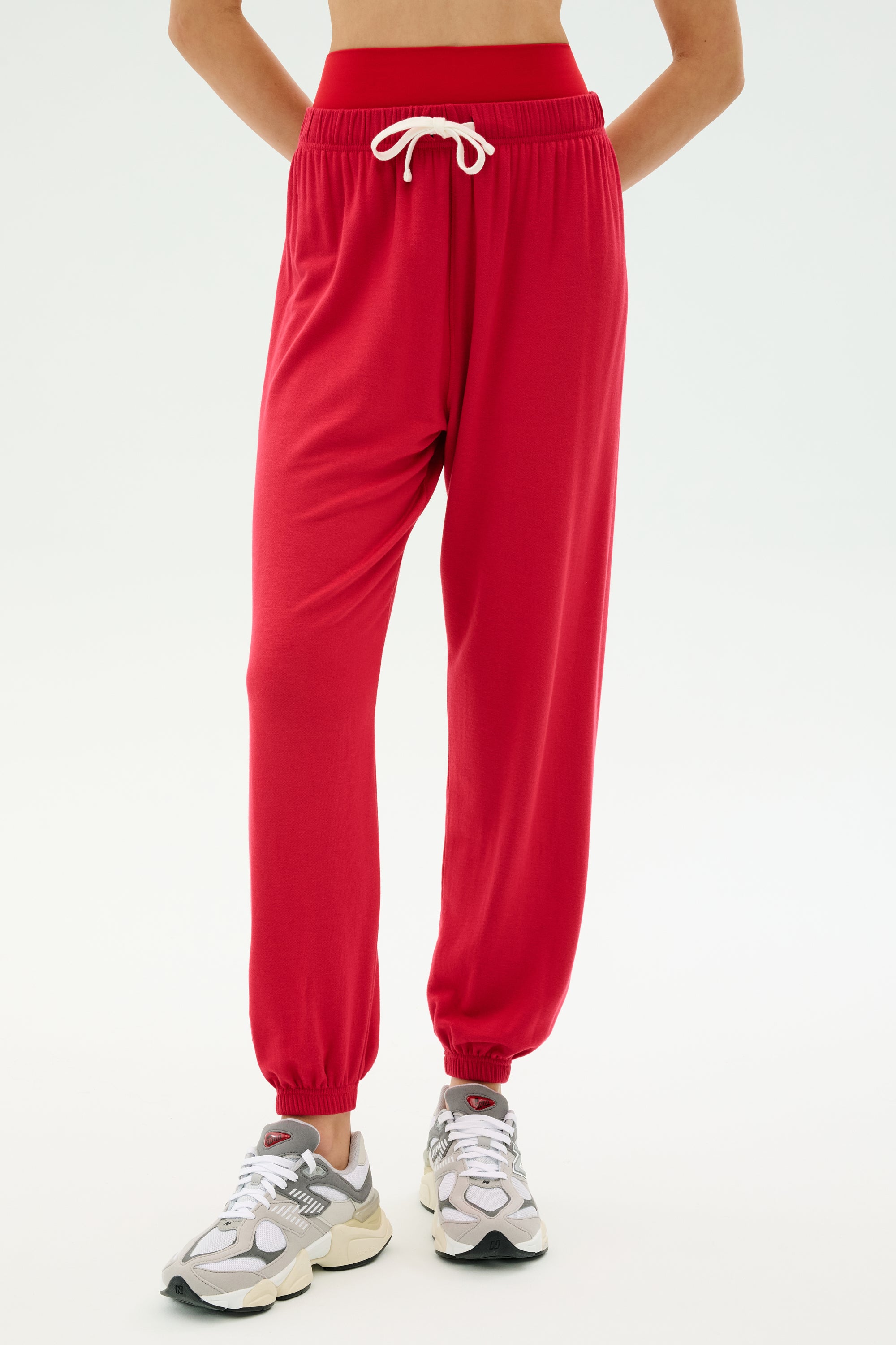 Andie Oversized Fleece Sweatpant - Pirate Red – SPLITS59