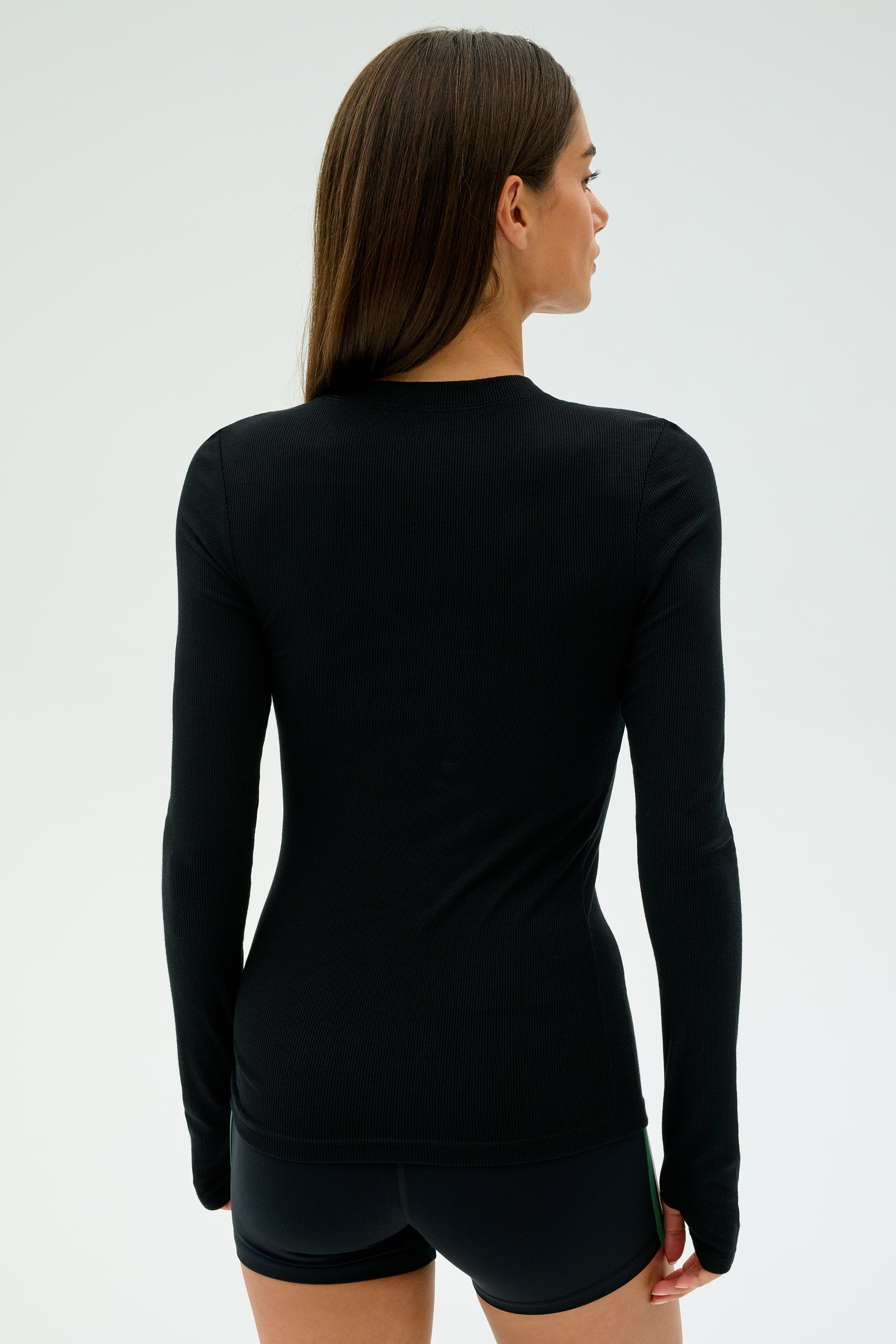 Louise Rib Long Sleeve - Black – SPLITS59