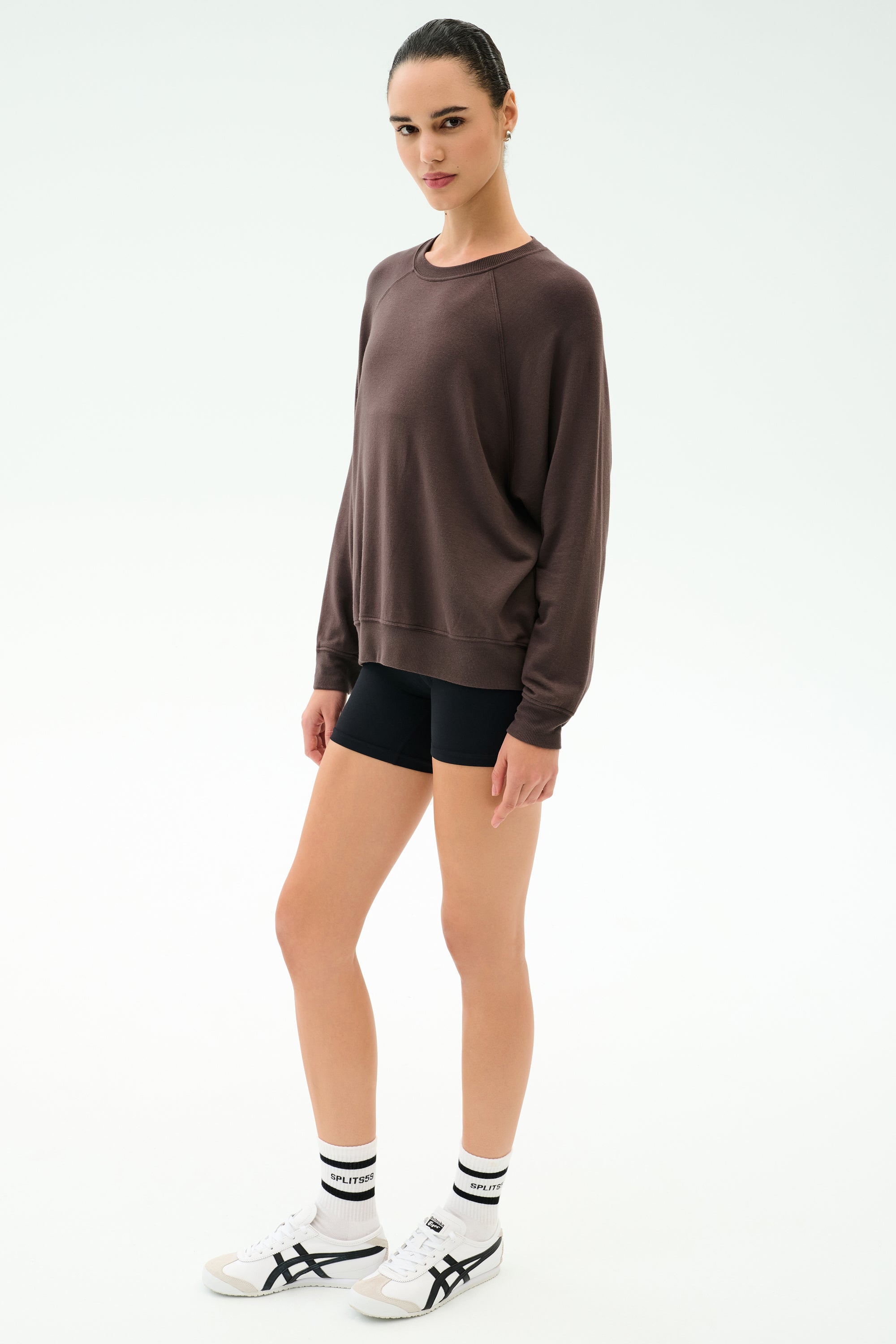 Andie Oversized Fleece Sweashirt - Dark Chocolate – SPLITS59