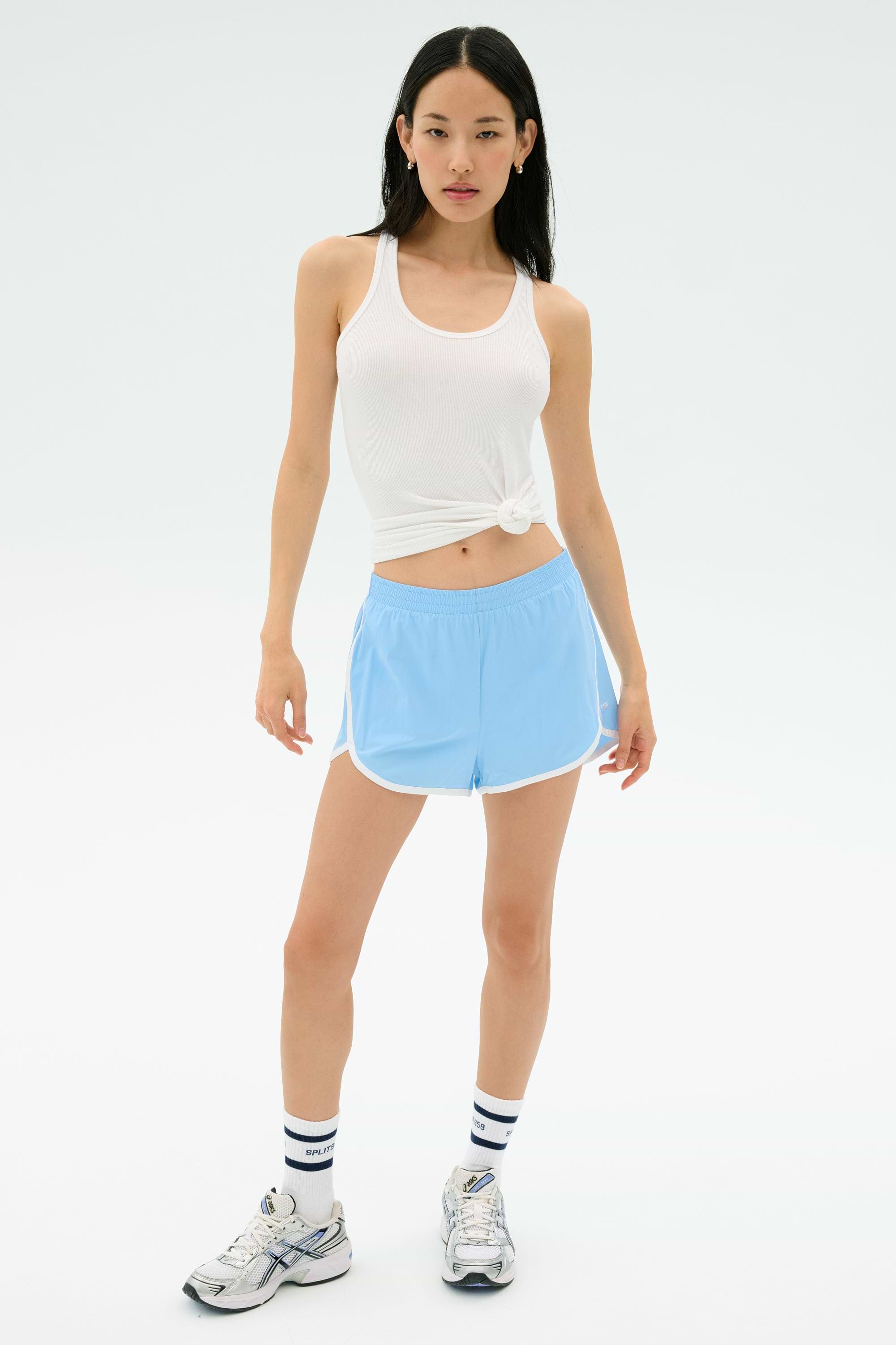 Megan Woven Nylon Run Short - Skylight – SPLITS59