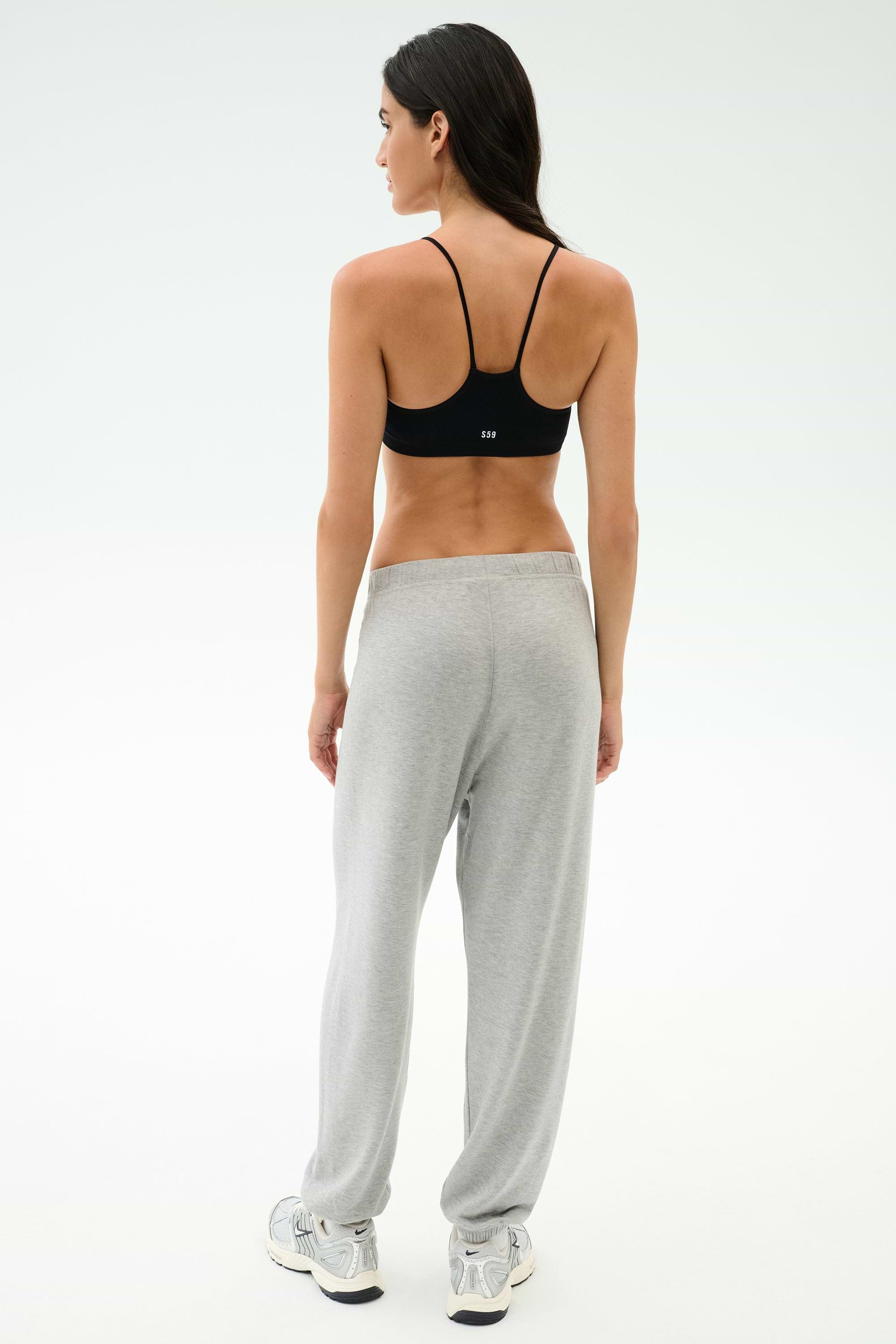 Andie Oversized Fleece Varsity 59 Sweatpant - Heather Grey/59
