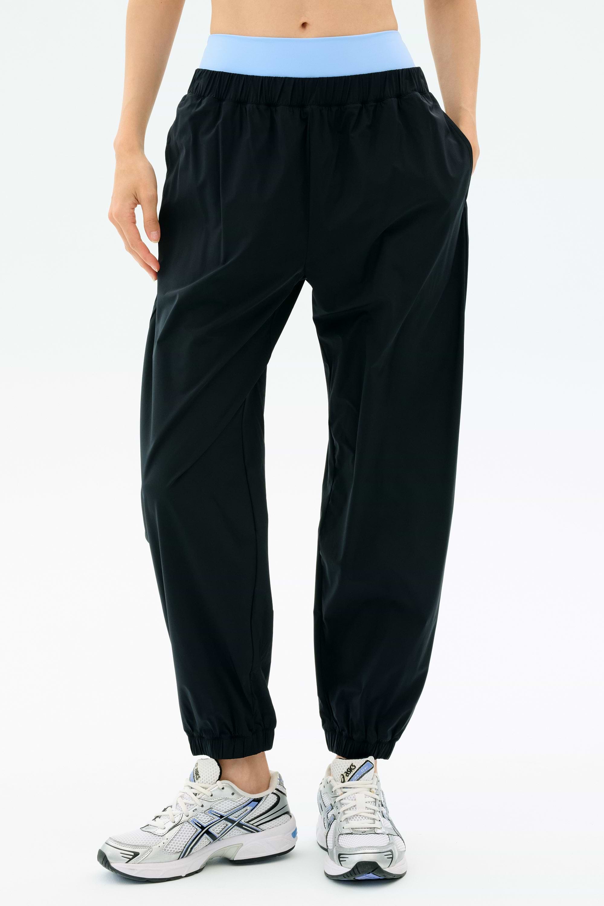 Megan Woven Nylon Jogger - Black – SPLITS59